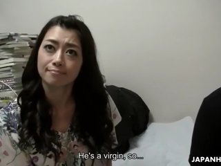 Asian porn star maki hojo pays a visit to a nerdy loser and fucks him on cam
