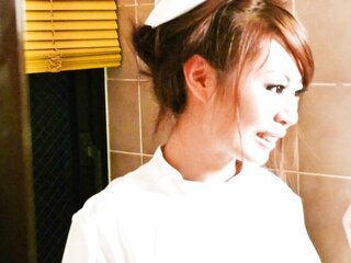 Hot Mio Hiragi pleasures peach at bathroom